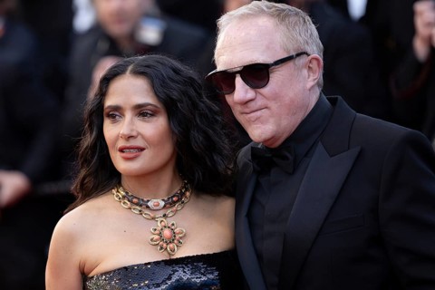 Cannes, France, 18.5.2024: Salma Hayek and Francois-Henri Pinault at the premiere of Emilia Perez