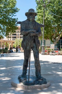 Monument to the painter Paul Cezanne on the Place de la Rotonde in Aix-en-Provence,