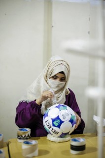 Anwar Khawaja Industries PVT. LTD produces footballs for the Bundesliga, among others. Sialkot, 23