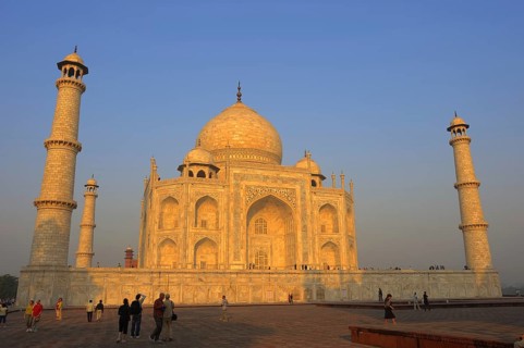 Taj Mahal, built by the Grand Mogul Shah Jahan in memory of his principal woman Mumtaz Mahal, who