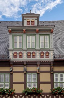 Half-timbered house façade, Wernigerode, Saxony-Anhalt, Germany, Europe