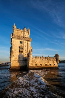 Belem Tower or Tower of St Vincent, famous tourist landmark of Lisboa and tourism attraction, on