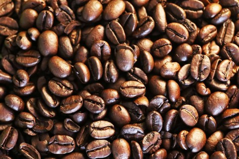 Close up view coffee beans