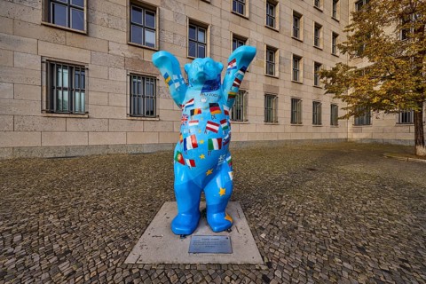 ECOFIN Buddy Bear by Andrej Wolff, Federal Ministry of Finance, Niederkirchnerstraße, Berlin,