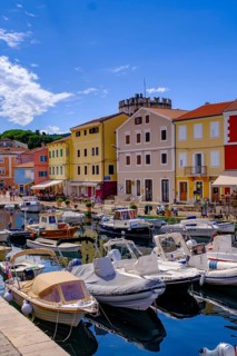Veli Losinj harbour, near Mali Losinj, island of Losinj, Kvarner Gulf Bay, Croatia, Europe