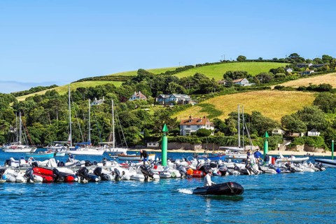 Boats and Yachts on Kingsbridge Estuary in Salcombe and Mill Bay, Batson Creek, Southpool Creek,