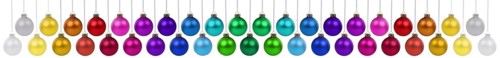 Christmas many Christmas baubles hanging jewellery banner Christmas baubles decoration clipping