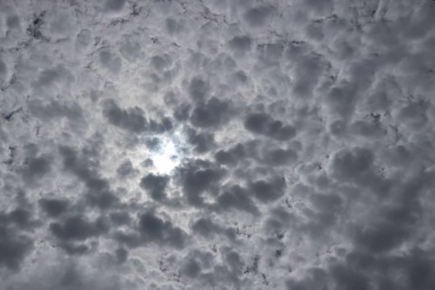 Altostratus white clouds in a blue sky, England, United Kingdom, Europe