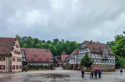 Monastery courtyard with half-timbered houses of the former Cistercian Abbey Maulbronn, UNESCO