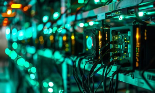 IT Server room in Advanced datacenter services cloud connections, AI generated