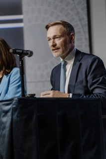 Christian Lindner (FDP), Federal Minister of Finance, photographed during the press conference on