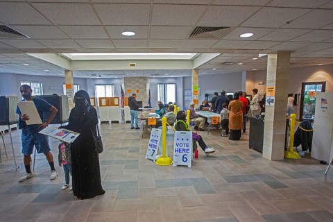 Hamtramck, Michigan USA, 5 November 2024, Voters cast ballots in the 2024 presidential election in