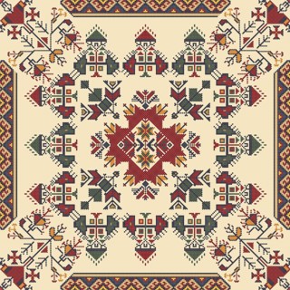 Traditional Bulgarian embroidery vector pattern