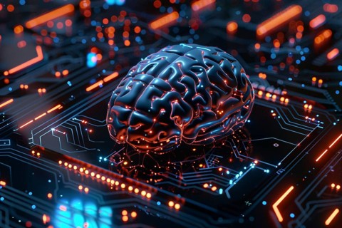 Concept for Artificial intelligence neural networks brain. Generative Ai, AI generated