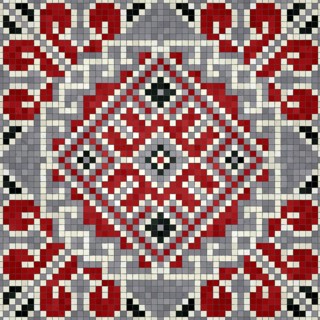 Mosaic tiles decorative background, seamless repeating vector pattern template for wallpaper,