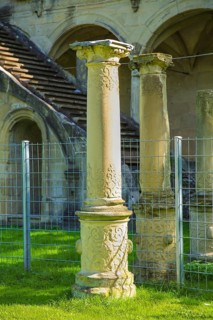 Columns, Lusthausruine Stuttgart in the middle palace garden, palace park, staircase of the former