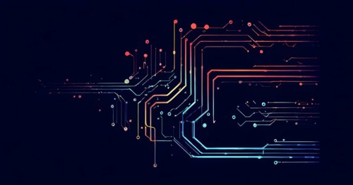 Illustration of abstract stream Artificial intelligence, Big data, AI generated