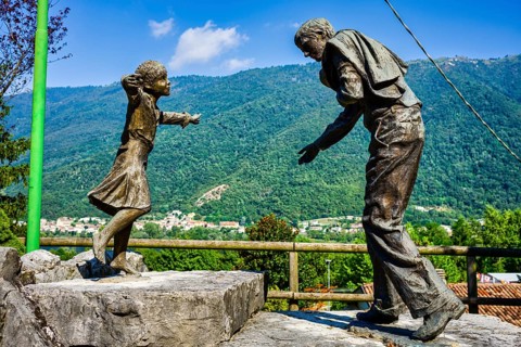 Monument to the emigrant, Tarzo, Treviso, Italy, Europe