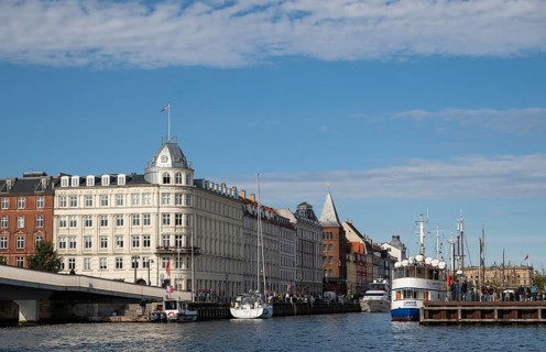 Old houses and ships, Havngade, Nyhavn, Køpenhavns Havn, Christianshavn, Copenhagen, Denmark,