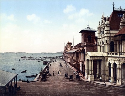 Singapore, Collyer Quai, Historic, digitally restored reproduction from a 19th century original,