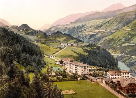 Lower Engadine, Vulpera and Fetan, Graubuenden, Switzerland, Historical, digitally restored