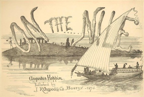 On the Nile, Title page of a travel book from 1874, Historical, digitally restored reproduction