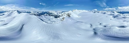 Aerial view, Alpine panorama, Snow-covered glacier plain, Plaine-Morte glacier, Bernese Alps,