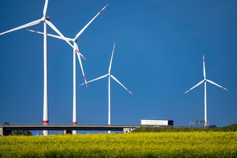 RWE Windpark Jüchen A44n, Garzweiler wind farm, at the Garzweiler opencast lignite mine, on the A44