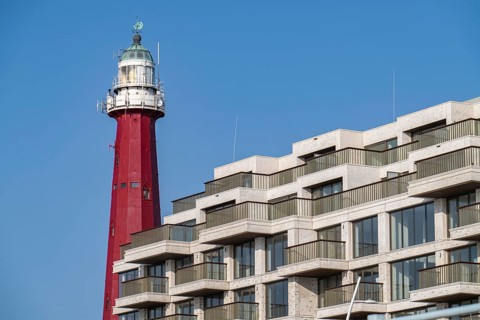 The Historic Lighthouse of Scheveningen, Apartment Building Lumen, 69 flats directly on the beach,