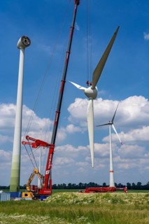 Repowering of a wind farm near Issum, 9 older wind turbines from the manufacturer Enercon (model