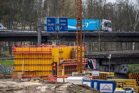 Duisburg-Kaiserberg motorway junction, complete reconstruction and new construction of the A3 and