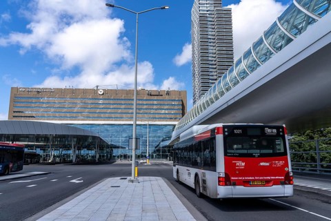 Bus station, public transport connection at The Hague Central Station, Centraal Station,