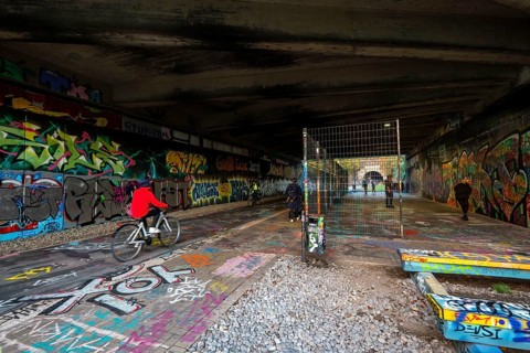 The Nordbahntrasse, a cycle path, footpath, on a former 22 km long railway line, along the