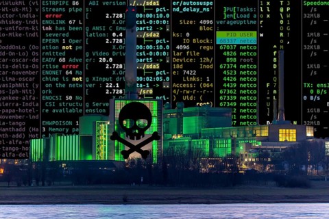 Symbolic image cyberattack, computer crime, cybercrime, computer hackers attack the IT