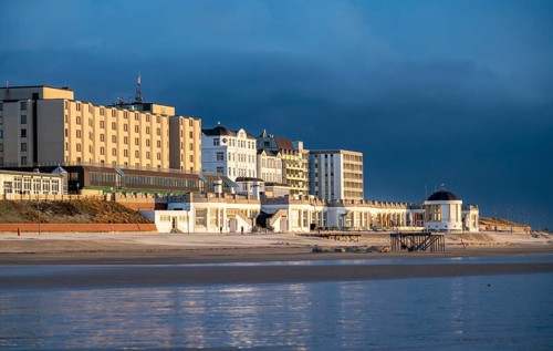 Skyline of the North Sea island of Borkum, East Frisia, Lower Saxony, Germany, Europe