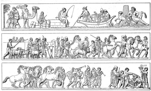 The Alexander Procession, Alexander the Great, after the relief by Thorwaldsen, illustration from