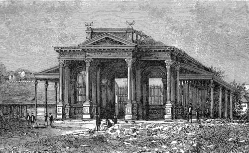 The National Bank of Haiti in Port-au-Prince, in 1880, Historical, digital reproduction of an