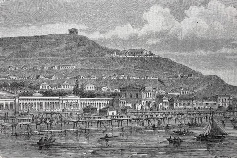 Kerch, a harbour town on the Kerch peninsula of the same name, Crimea, Ukraine, Russia, in 1880,