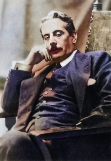 Giacomo Puccini (1858-1924) in 1910, Italian composer, mainly opera composer. After a photograph,