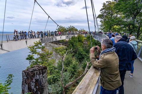 The Königsstuhl Skywalk on the chalk cliffs of Rügen, viewing platform on the famous Königsstuhl
