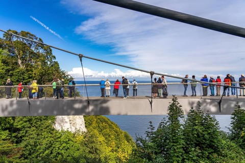 The Königsstuhl Skywalk on the chalk cliffs of Rügen, viewing platform on the famous Königsstuhl