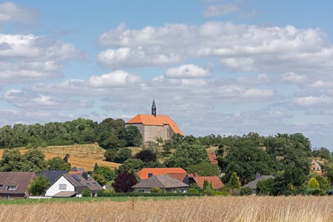Former monastery church, church, houses, Wittenburg, Elze, Lower Saxony, Germany, Europe