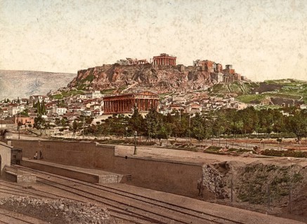 The Acropolis and the Temple of Theseus, Athens, Greece, 1890, Historical, digitally restored