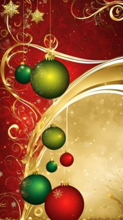 Abstract wallpaper illustration of Christmas symbols for gift cards, swirling shapes and lines, in