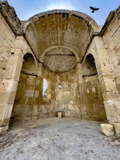 Ruins of Titus Basilica with in the centre chancel of early Christian basilica from 6th century in