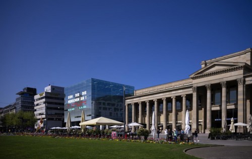 Schlossplatz with Königsbau, Cube Art Museum, Wittwer Thalia, Stuttgart, Baden-Württemberg,