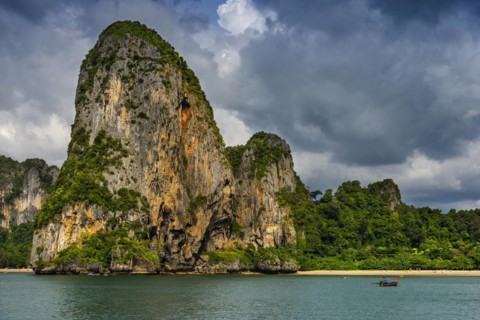 Island landscape near Krabi, stormy sky, thunderstorm, cloudy, weather, sky, storm clouds, nature,