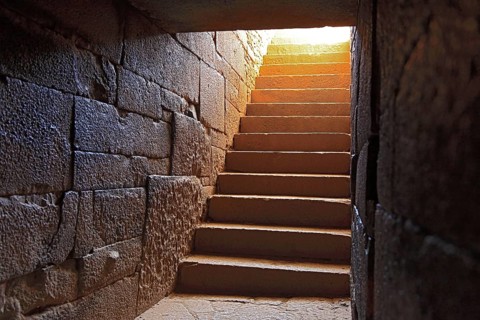 Tigray region, stone steps, tombs of King Kaleb and Gebre Maskal, north-east of the city of Axum,