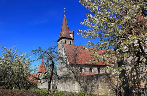 Fortified church from the Middle Ages, fortified church, Effeltrich in Franconian Switzerland,