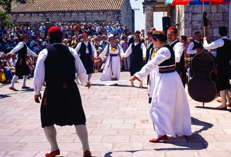 Folk dances in Cilipi, Croatia, 1979, Europe